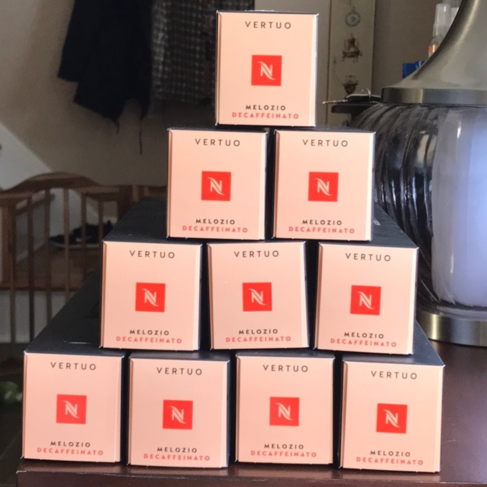 Nespresso Vertuo Melozio Decaffeinated capsules 10 boxes of 10 each.